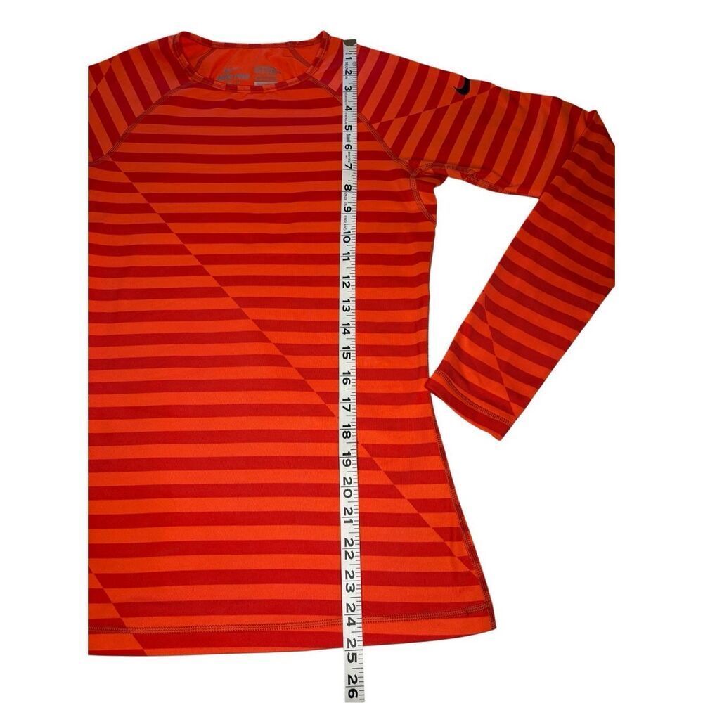 Nike Pro orange striped fitted long sleeve shirt - S - Picture 6 of 8